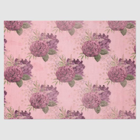 Shabby Floral Pink Series Design 11 Tissuepapier (Voorkant)