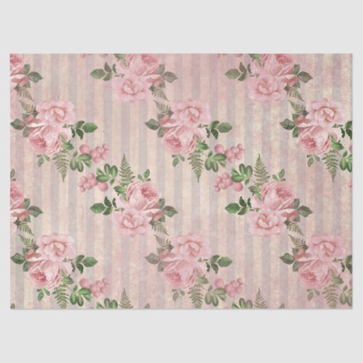 Shabby Floral Pink Series Design 6 Tissuepapier (Voorkant)