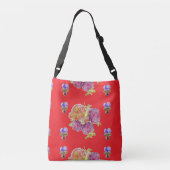 Shabby floral Red Rose rozen Crossbody Bag Pattern Tas (Achterkant)