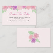 Shabby Floral Roos Baby shower Book Request Informatiekaartje (Voorkant / Achterkant)