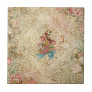 Shabby  Floral Tile Tegeltje
