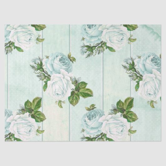 Shabby Floral Turquoise Series Design 11 Tissuepapier (Voorkant)