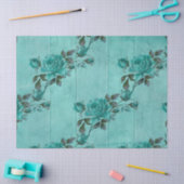 Shabby Floral Turquoise Series Design 2 Tissuepapier (Craft)