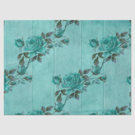 Shabby Floral Turquoise Series Design 2 Tissuepapier