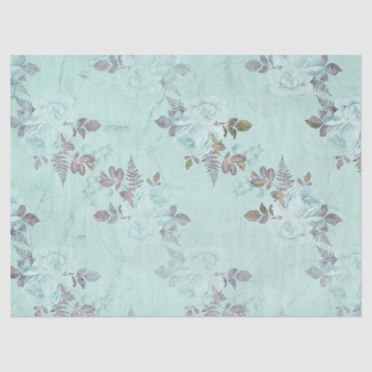 Shabby Floral Turquoise Series Design 5 Tissuepapier (Voorkant)
