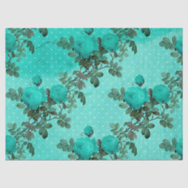 Shabby Floral Turquoise Series Design 7 Tissuepapier