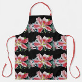 Shabby Flower Red Lily Black floral Kitchen Schort (Voorkant)