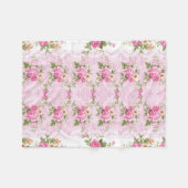 Shabby Flowers Fleece Deken (Voorkant (Horizontaal))