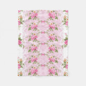 Shabby Flowers Fleece Deken (Voorkant)