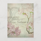  Shabby Flowers French Script Chic Corset Briefkaart (Voorkant)