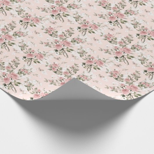 Shabby, franse chic, , floral, rustic, cadeaupapier (Hoek)