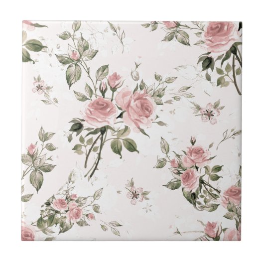 Shabby, franse chic, , floral, rustic, tegeltje (Voorkant)