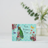 Shabby French Peacock Visitekaartje (Staand voorkant)