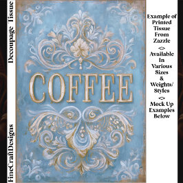 Shabby French Style Coffee Cafe Sign EY6 Decoupage Tissuepapier