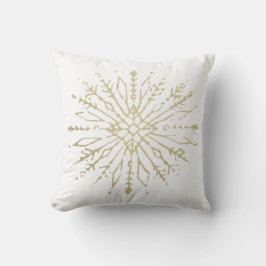 Shabby Gold Sneeuwvlok Illustratie Wintervakantie Kussen