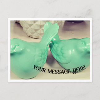 Shabby  Green Birds Tweets IRL Briefkaart