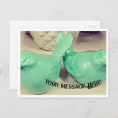 Shabby  Green Birds Tweets IRL Briefkaart (Voorkant / Achterkant)