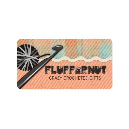 Shabby-haakhaakwerk aan het stuk garen etiket (Voorkant)