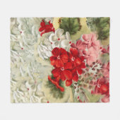 Shabby ivoor roze rode spoelkolf fleece deken (Voorkant (Horizontaal))