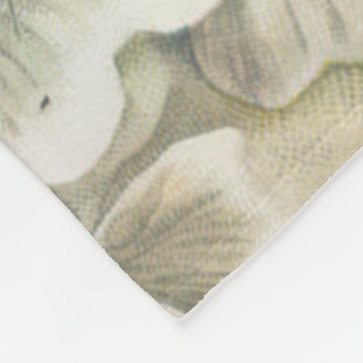 Shabby  ivoor roze rode spoelkolf fleece deken (Hoek)