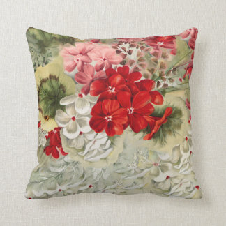 Shabby ivoor roze rode spoelkolf kussen