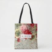 Shabby  ivoor roze rode spoelkolf tote bag (Voorkant)