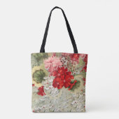 Shabby  ivoor roze rode spoelkolf tote bag (Achterkant)