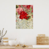 Shabby  ivoor roze rood spoeltje poster (Keuken)