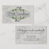 Shabby-kerkhoudende maatlepels kruidenhorsmakerij visitekaartje (Voorkant / Achterkant)