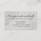 Shabby-kerkhoudende maatlepels kruidenhorsmakerij visitekaartje (Achterkant)