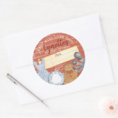 Shabby-kerstontbijt bakken ronde sticker (Envelop)