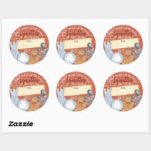 Shabby-kerstontbijt bakken ronde sticker (Vel)