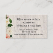 Shabby-knoppen, bobbins voor het naaien van visite visitekaartje (Achterkant)