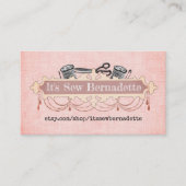 Shabby-kroonkandelaars naaiwerk visitekaartje (Voorkant)