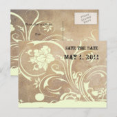 Shabby Lace Bewaar de datum Aankondigingskaart (Voorkant / Achterkant)