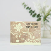 Shabby Lace Bewaar de datum Aankondigingskaart (Staand voorkant)