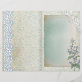 Shabby Lace Blue Floral Journal Pagina