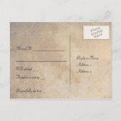 Shabby Lace Parchment RSVP Uitnodiging Briefkaart (Achterkant)