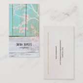 Shabby  Land Rustic Turquoise Wood Chic Visitekaartje (Voorkant / Achterkant)