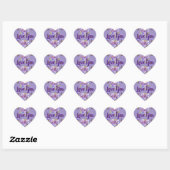 Shabby Lavender Purple bloemen floral Love Hart Sticker (Vel)
