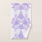 Shabby, lavender, toile, patroon, floral, Victoria Bad Handdoek (Handdoek)