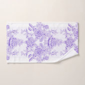 Shabby, lavender, toile, patroon, floral, Victoria Bad Handdoek (Handdoek)