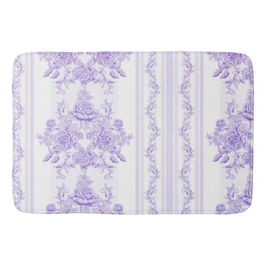 Shabby, lavender, toile, patroon, floral, Victoria Badmat (Voorkant)
