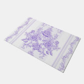 Shabby, lavender, toile, patroon, floral, Victoria Deurmat (Schuin)