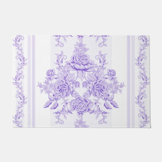 Shabby, lavender, toile, patroon, floral, Victoria Deurmat (Voorkant)