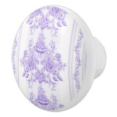 Shabby, lavender, toile, patroon, floral, Victoria Keramische Knop (Rechts)