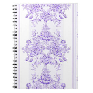 Shabby, lavender, toile, patroon, floral, Victoria Notitieboek