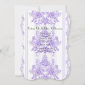 Shabby, lavender, toile, patroon, floral, Victoria Save The Date (Voorkant)