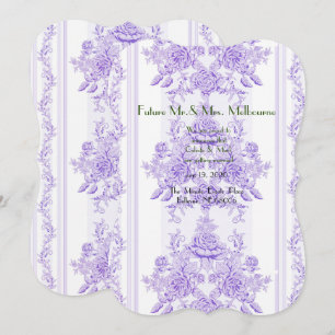 Shabby, lavender, toile, patroon, floral, Victoria Save The Date