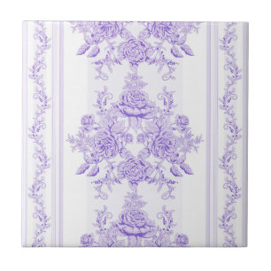 Shabby, lavender, toile, patroon, floral, Victoria Tegeltje